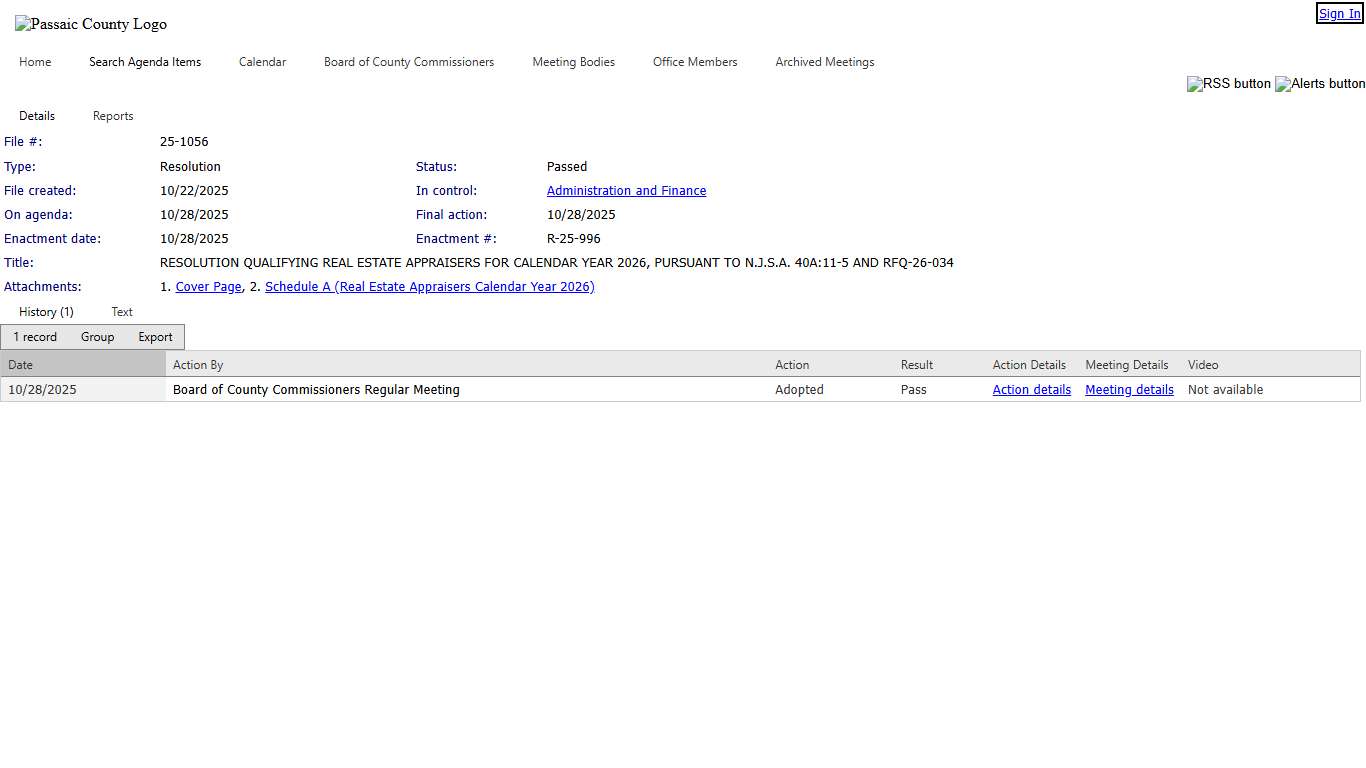 County of Passaic - File #: 25-1056